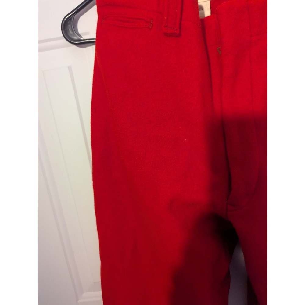 Chippewa Falls Woolen Mill Solid Red Hunting Pants Vintage 1950's 32x34 - Picture 5 of 15